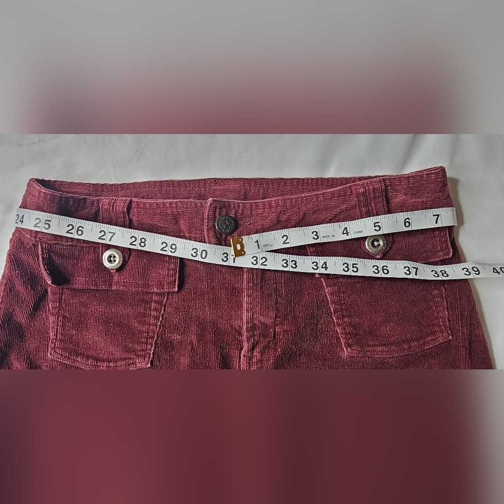 EUC Patagonia Women's Corduroy Mini Skirt Maroon Sz 2 Organic Cotton Y2K 90s - Picture 10 of 11